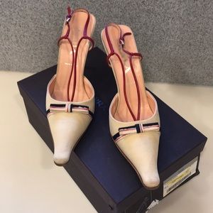 Prada crepe elongated slingback